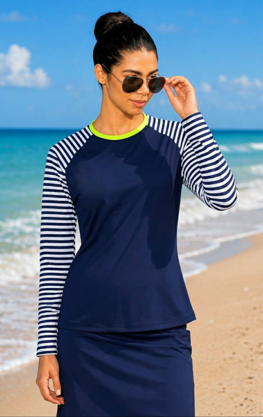 Navy & Stripes Top